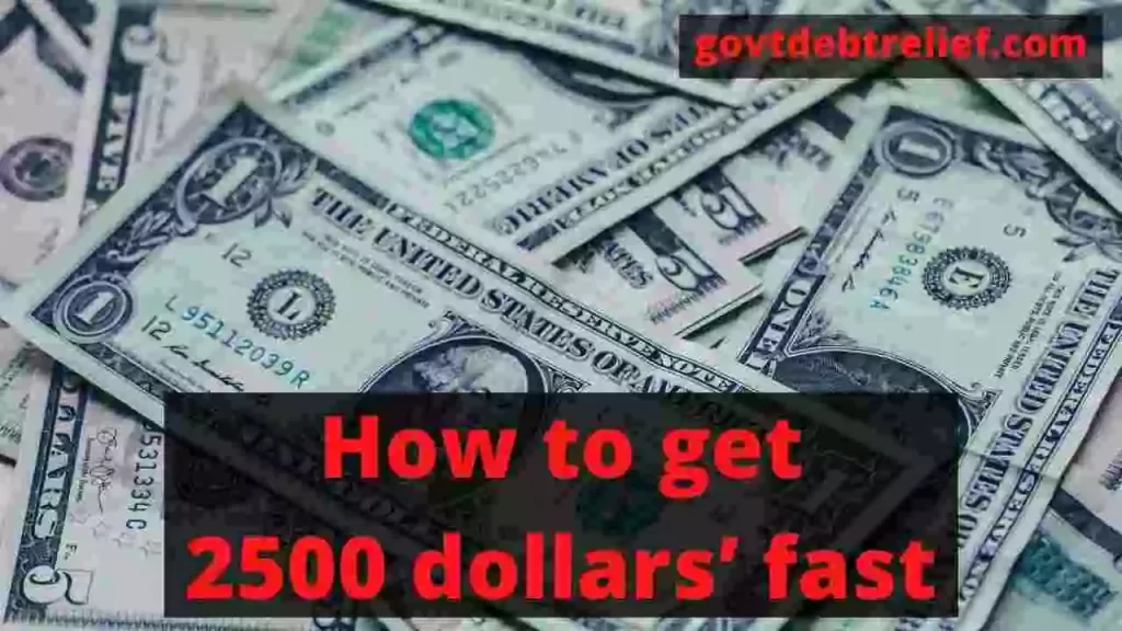 how to get 2500 dollars fast